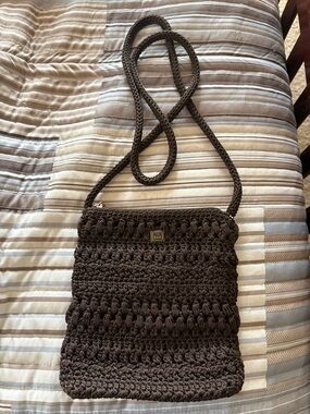 The Sak Chocolate Brown Crochet Crossbody Bag